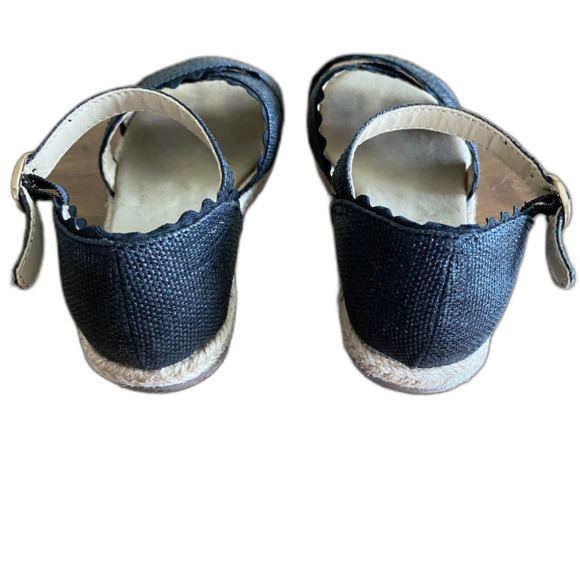 Janie & Jack Black Ric Rac Espadrille Sandals Girls' 10 - Picture 3 of 13